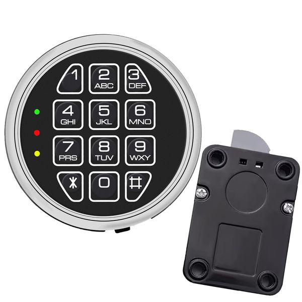 Stack on Gun Safe Lock Replacement with SwingBolt, Fireproof Chrome Keypad Elect