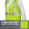 Glow Shield Flame Resistant Safety Vest w/Additional Pockets Stripes & Zipper