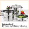 4-Piece 8qt Stainless Steel Multi-Cooker Set Induction Compatible Cookware New
