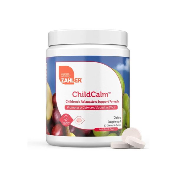 Zahler ChildCalm Fruit Punch Chewable Magnesium for Kids Mood Support Relaxation