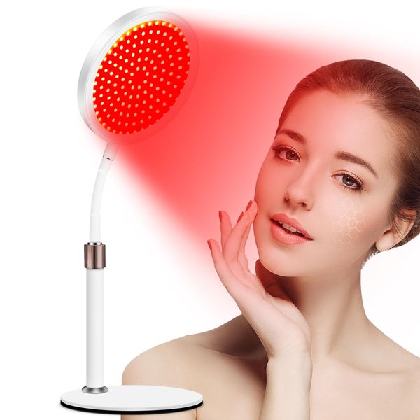 Shomterade Red Light Therapy for Face, 660nm & 850nm & 940nm Infrared Light Therapy, Height Adjustable & Angle Adjustable & Timer, 100LEDs Red Light Therapy Lamp for Home Use