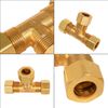 Compression Tee Pipe Fitting 3/8" OD. Connection Lead-Free Brass