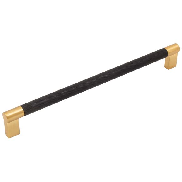 Urban Cabinet Pull, 224 Millimeters, Matte Black with Satin Brass Ends by Stone