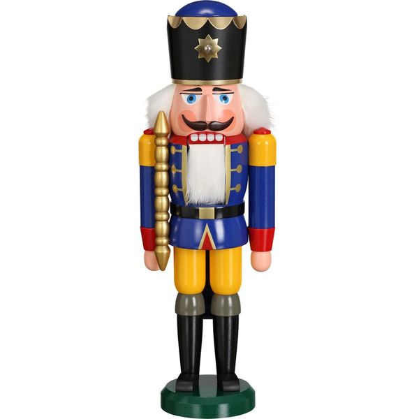 German nutcracker King blue, height 39 cm / 15 inch, original E.. SV 11201/2 NEW