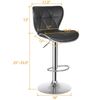 Set of 4 PU Leather Shell Back Bar Stools Counter Adjustable Height Bar Chairs