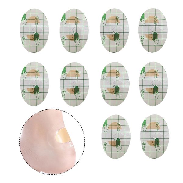 LuckyOpt 10Pcs Heel Blister Plasters, Breathable Polyethylene Blister Bandages, Heel Blister Stickers to Reduce Skin Friction, Feet Blister Protector for High Heel, Sneaker, Home Shoes (10)