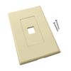 1-Port Keystone Screwless Wall Plate, Ivory