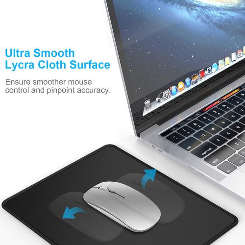 KTRIO Mouse Mat 3 Pack [30% Larger], Mouse Pad with Non-Slip Rubber Base and Stitched Edges Mouse Pads for Computer Laptop and PC, Mouse Mat 275 x 215 mm (Black)