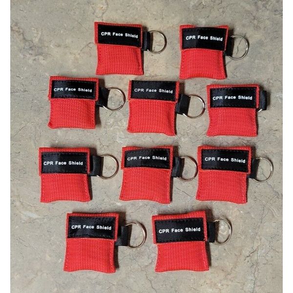 10 Res-Cue Key MINI CPR Keychain Masks / Face Shield Barrier Kits