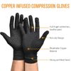 Non-Slip Copper Arthritis Compression Gloves Full Finger - L Fits 4" Palm Width
