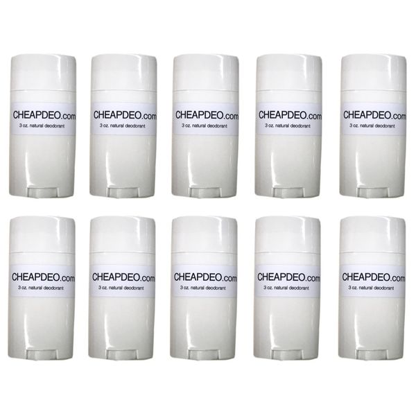 10 PACK CHEAP Natural Deodorant - Premium All Natural ingredients, Swedish Shea Butter, NO Aluminum, NO Paraben, NO Propylene Glycol, with Arrowroot Powder, Coconut Oil, and it's CHEAP! (10 Pack)