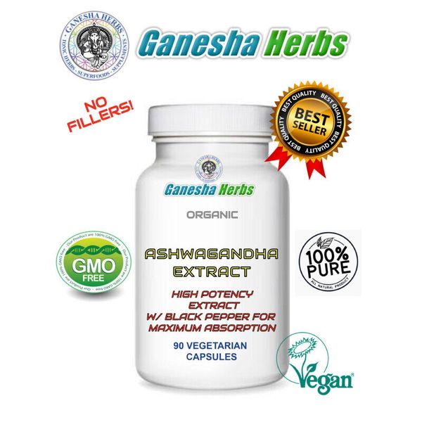 Organic ASHWAGANDHA ROOT Highest Potency & Enhanced Absorption  180 Capsules