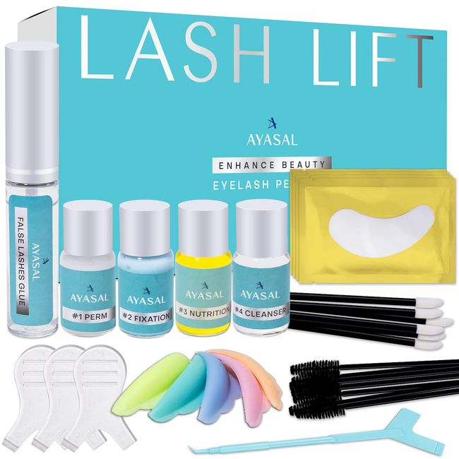 AYASAL Eyelash Perm Kit, Long-Lasting Curl, Home & Professional Use, Lash Lift Kit & Safe Perming Wave, Semi-Permanent Curling, Professional Quality.