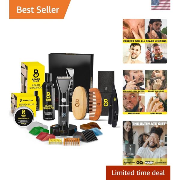 Professional Lithium-Ion Beard Trimmer & Grooming Set - Travel-Friendly Design