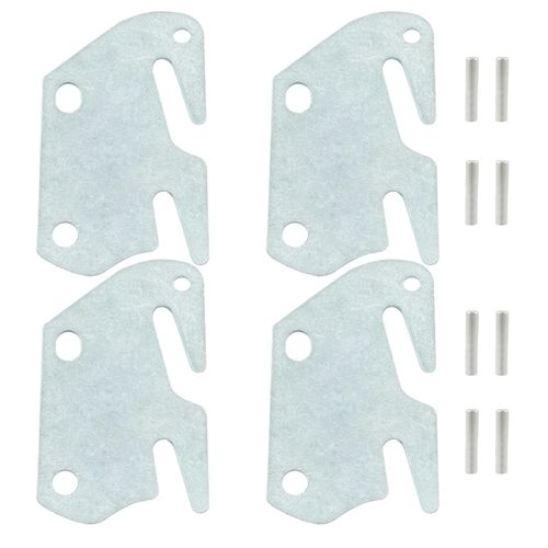 Hordion 4Pcs Wood Bed Rail Hook Plates, Wood Bed Plates with Screws for Bed Frame Bracket Headboard Footboard Replacement