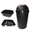 KetoPlastics Black 3 Piece Kitchen Set - Kitchen Bin, Rectangle Bowl and Drainer