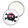 White Skull with Bow - 77mm Round Compact Mirror