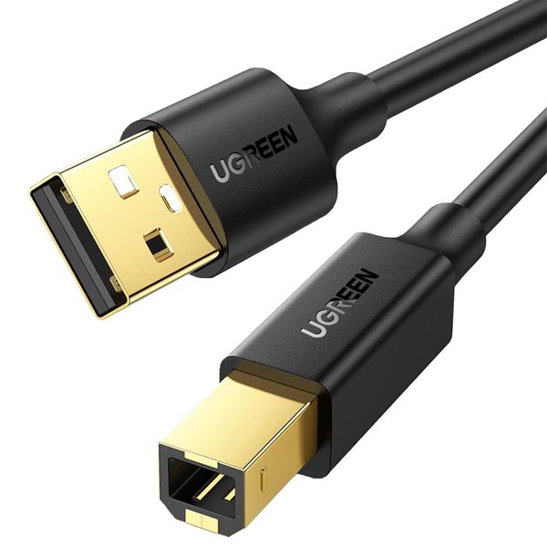 UGREEN USB Cable, USB Cable, AB Type, Printer Wire, 6.6 ft (2 m), Compatible with Epson Canon Brother HP and Other Composite Machines, Scanners, Fax Machines, Copiers, Gold Plated Connectors