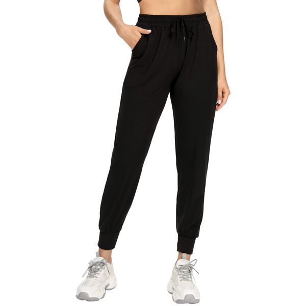 FULLSOFT Sweatpants for Women-Womens Joggers with Pockets Lounge Pants for Yoga Workout Running Black