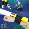 2 Pack Diving Flashlight Scuba Dive Light Waterproof Underwater LED Torch Light 