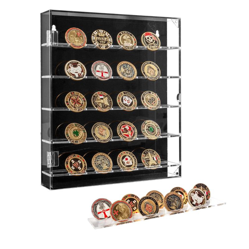 Cokritsm Challenge Coin Display Case, 5 Rows Military Challenge Coin ...