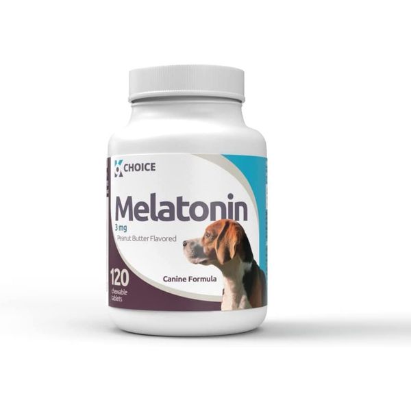 3 Mg Melatonin - 120 Chewable Tablets for Dogs - Peanut Butter Flavored Melatoni