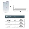 Acezanble 250x1400mm Corner Fixed Bath Shower Screen Over Bath Square Cut