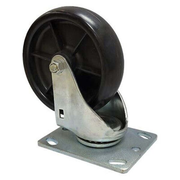 5" Swivel Caster Rubber Wheel Plate 4 1/2" x 3 3/4" Maneuvering Cargo Quick Easy