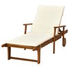 Wood Outdoor Folding Chaise Lounge Chair Recliner Sunbed