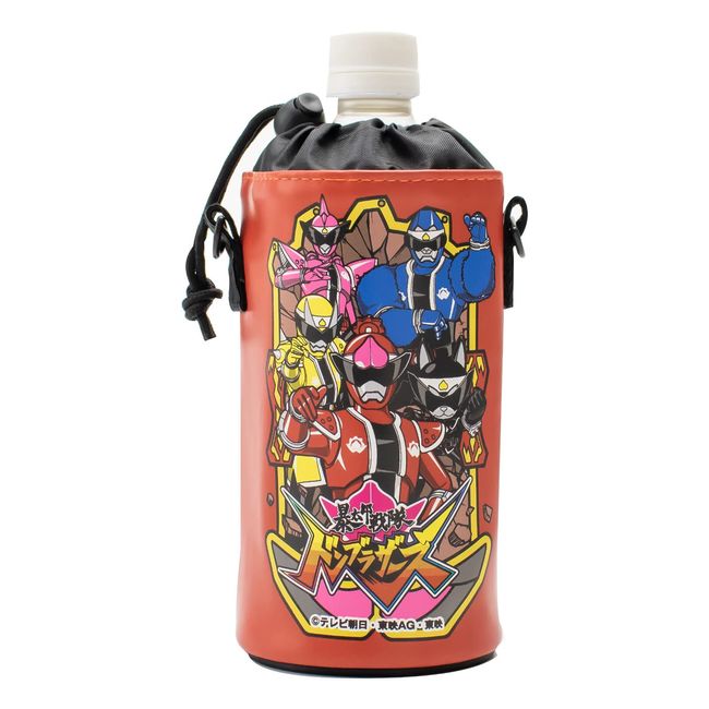 Asahi Kouyo Kotaro Sentai Don Brothers Plastic Bottle Holder, Plastic Bottle Cover, 16.9 fl oz (500 ml), Cold Insulation, Red, Approx. φ3.1 x 7.5 inches (8 x 19 cm)