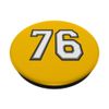 Number 76, 76 in Black, White and Gray PopSockets Swappable PopGrip