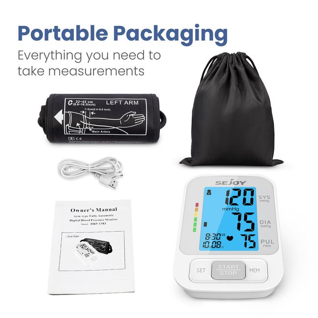 SEJOY Upper Arm Blood Pressure Monitor, Digital Automatic