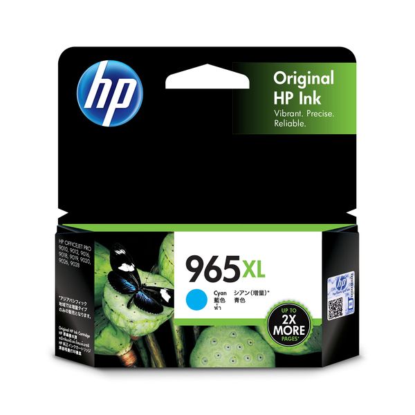 HP 965XL Genuine Ink Cartridge Cyan, Extra 3JA81AA