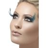 Smiffys Eyelashes with Feather Plume Contains Glue (Black and Green)