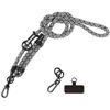 Shoebill Smartphone Shoulder Strap, Shoulder Strap, Thick, Adjustable Length, Black and White Herringbone