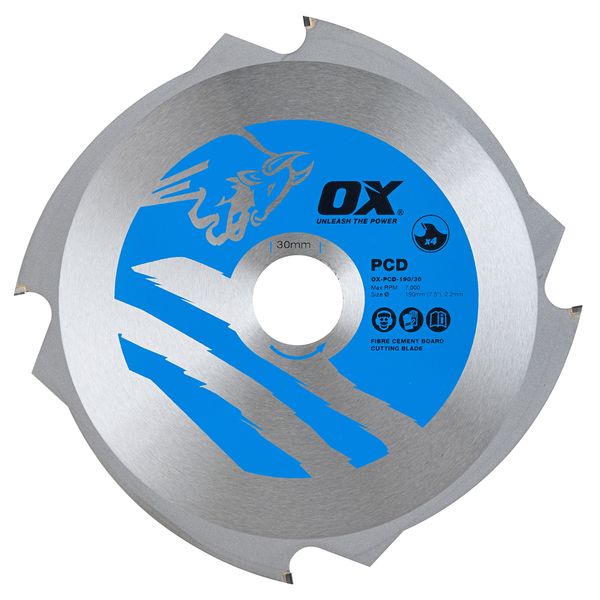 OX Fibre Cement Cutting Blade - 4 Teeth - 190/30mm