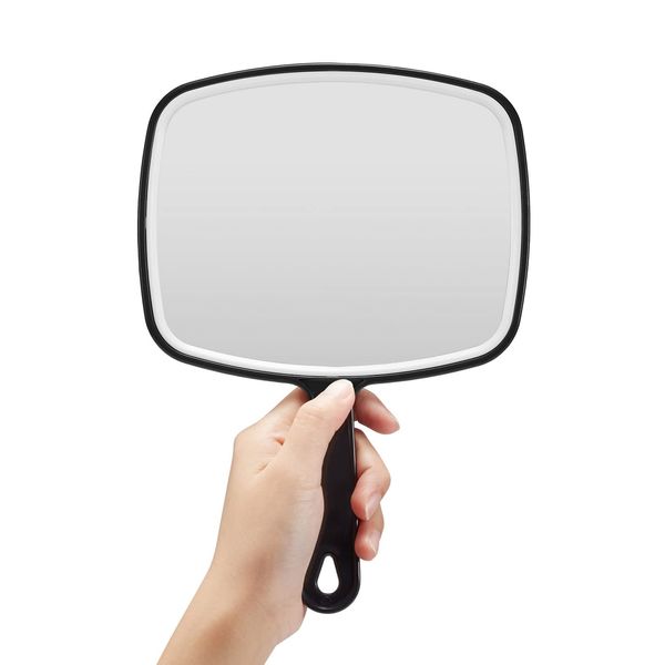 OMIRO Hand Mirror, Black Handheld Mirror with Handle, 6.3" W x 9.6" L