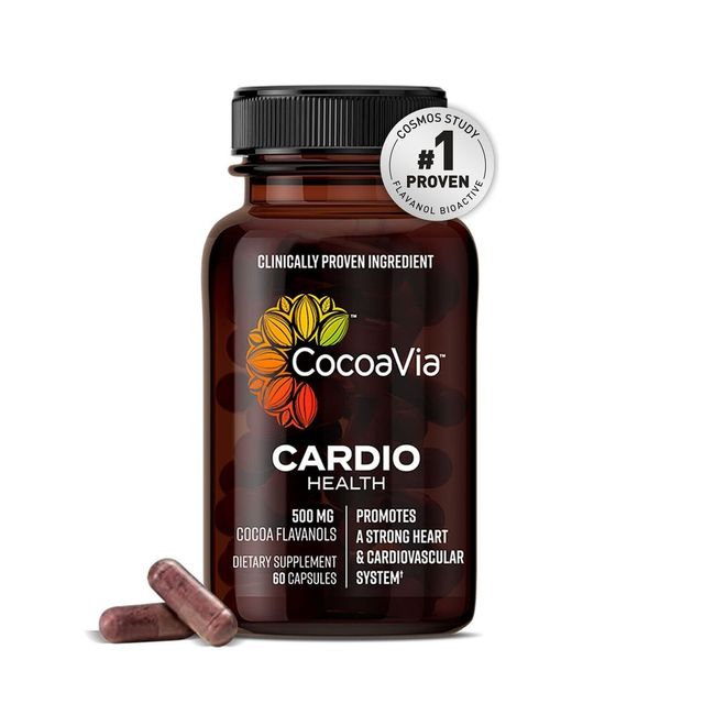 CocoaVia Cardio Health Supplement, 30 Day, 500mg Cocoa Flavanols, Support Hea...