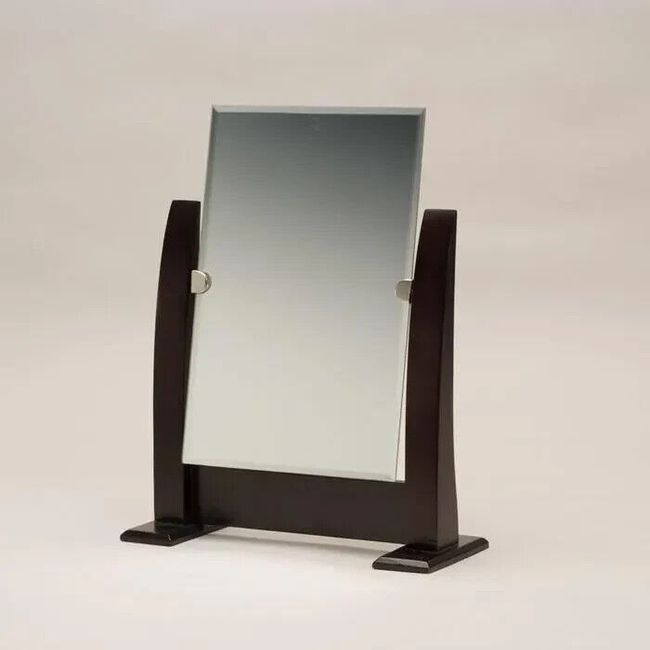 Adjustable Wooden Base Countertop Display Mirror 10.50" x 12.50