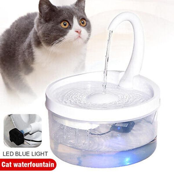 2L USB Automatic Pet Water Fountain LED Cat Dog Drinking Dispenser Water Filter