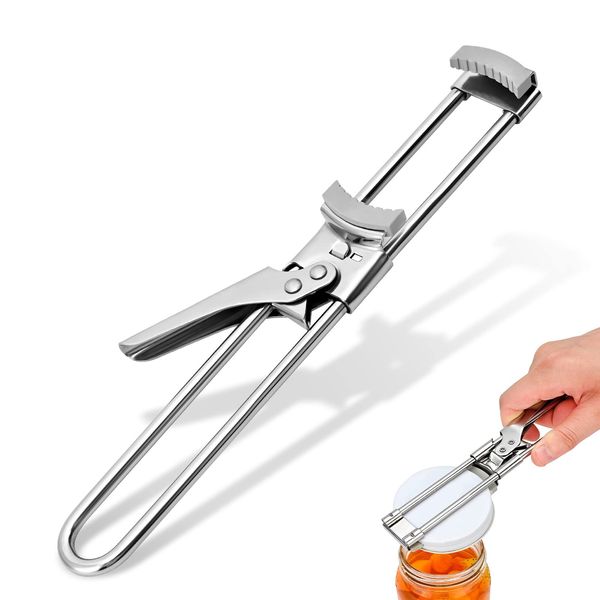 LighSele Cap Opener, Can Opener, Can Opener, Easy to Operate, Can with Anti-Slip Pat, Jar, Lid Opener, Easy to Open for Women with Weak Power, Elderly, Kids, Adjustable, Suitable for Various Sizes of