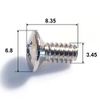 Chrome guitar switch screws countersunk packs of 2