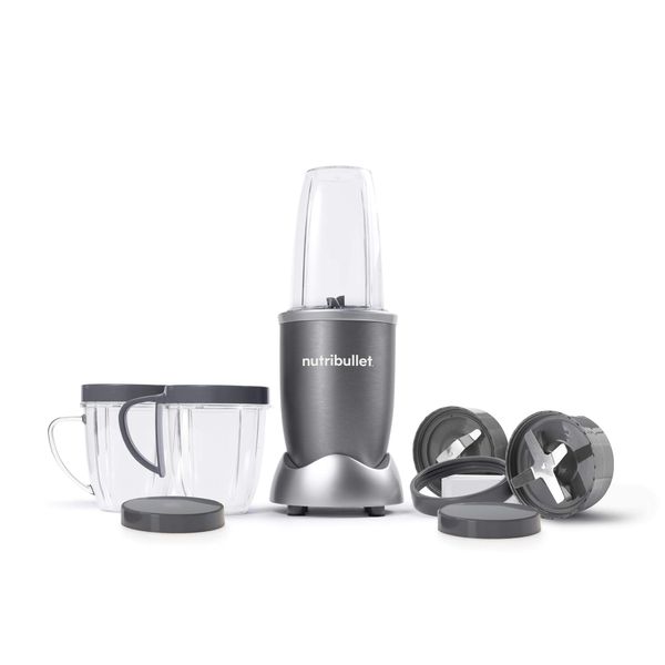 NutriBullet NBR-1201 12-Piece High-Speed Blender/Mixer System, Gray (600 Watts)