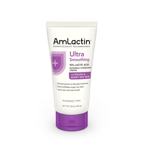 AmLactin Ultra Smoothing Intensely Hydrating Cream, Moisturizing Cream and Hand Moisturizer for Dry Skin - 4.9 Oz Tube (packaging may vary)