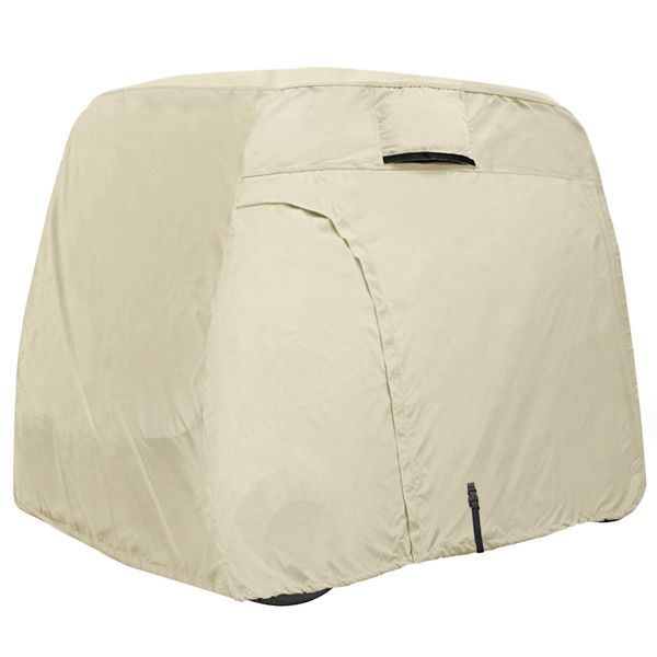 Explore Land 600D Waterproof Golf Cart Cover Fits for Most Brand 4 Passengers Golf Cart (Light Tan)