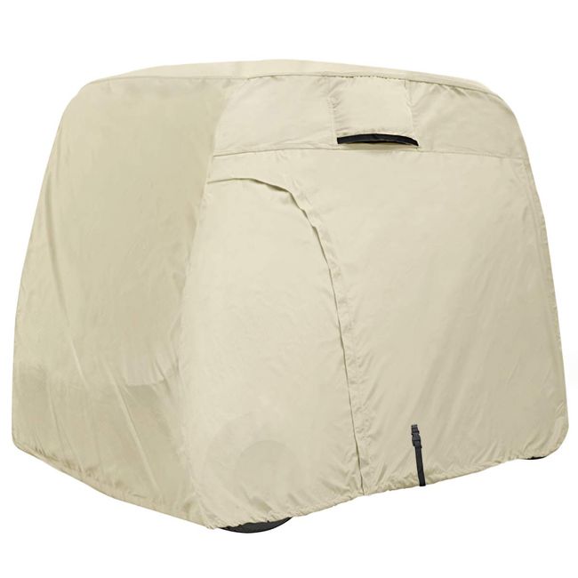 Explore Land 600D Waterproof Golf Cart Cover Fits for Most Brand 4 Passengers Golf Cart (Light Tan)