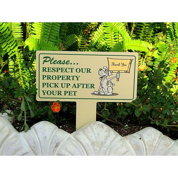 Pick Up After Your Pet | Curb Your Dog | No Poop No Pee | No Dog Poop Yard Sign