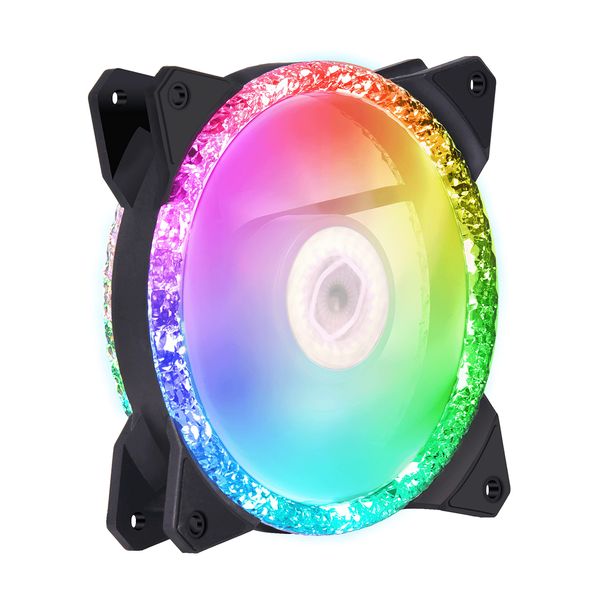 Cooler Master MasterFan MF120 Prismatic - Case Fan 120 mm, Triple Ring Addressable RGB Lighting, Cristal Effect, Silent Cooling - Full Compatibility