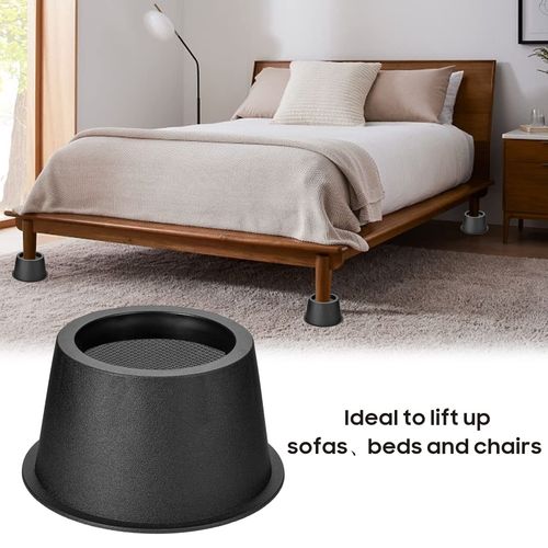 MixDora Round Bed Chair Risers With Foam Pads Furniture Raisers Lifter for Desks Couches Sofas Table Set of 4 (2 Inches)