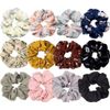Hair Scrunchies Chiffon Set, 12 Pieces, Assorted Colours